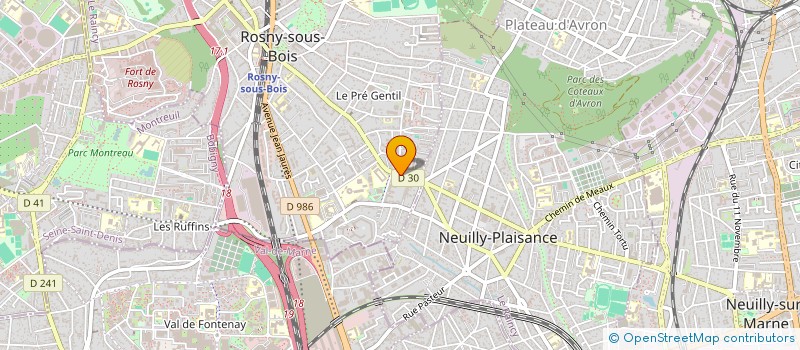 localisation de l'entreprise A.N.BATIRENOV à ROSNY-SOUS-BOIS