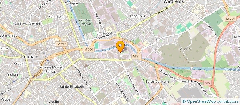 localisation de l'entreprise A O H à ROUBAIX