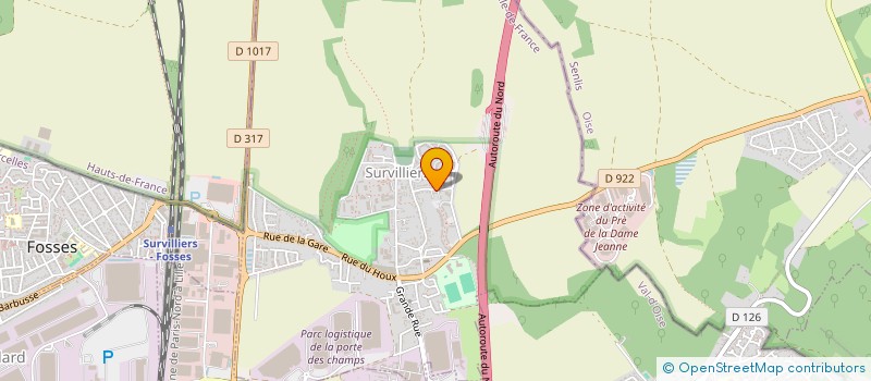 localisation de l'entreprise A.P.E.G.  SURVILLIERS