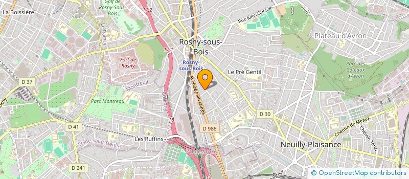 localisation de l'entreprise A.P.S AZUR à ROSNY-SOUS-BOIS