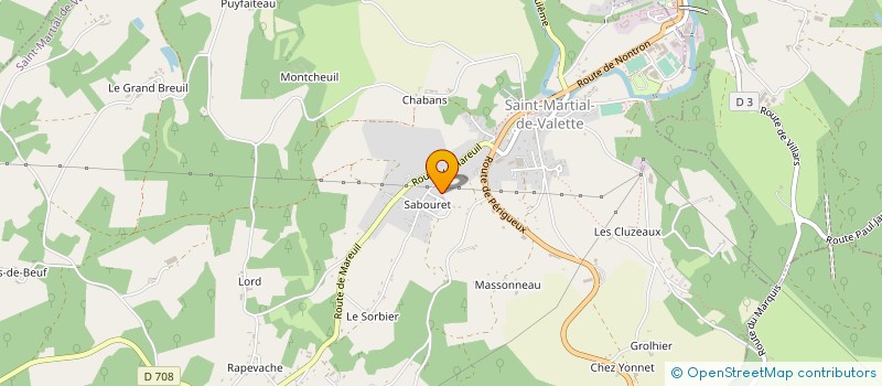 localisation de l'entreprise A.P.S. ENVIRONNEMENT  SAINT MARTIAL DE VALETTE