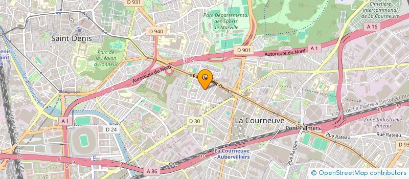 localisation de l'entreprise A.P.S.P. MULTISERVICES à LA COURNEUVE