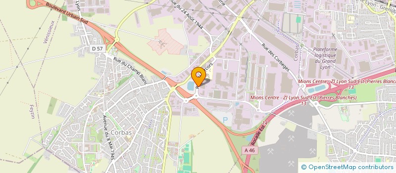 localisation de l'entreprise A. PAVIOT EMBALLAGES à CORBAS