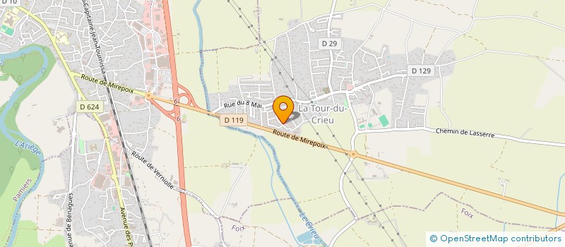 localisation de l'entreprise A PETITS PAS ASSOCIATION DES ASSISTANTES MATERNELLES AGREEES DE LA TOUR DU CRIEU ET COMMUNES PROCHES à LA TOUR-DU-CRIEU