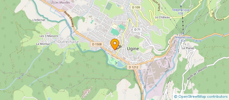 localisation de l'entreprise A.R.GEO - FOUGEROUSSE GEOMETRE EXPERT à UGINE