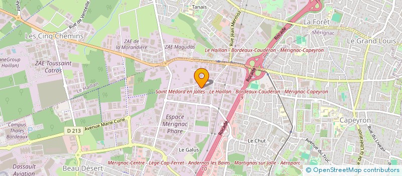 localisation de l'entreprise A.R.H. 33  MERIGNAC