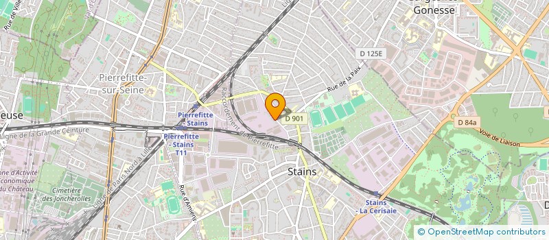 localisation de l'entreprise A.R.J. à STAINS