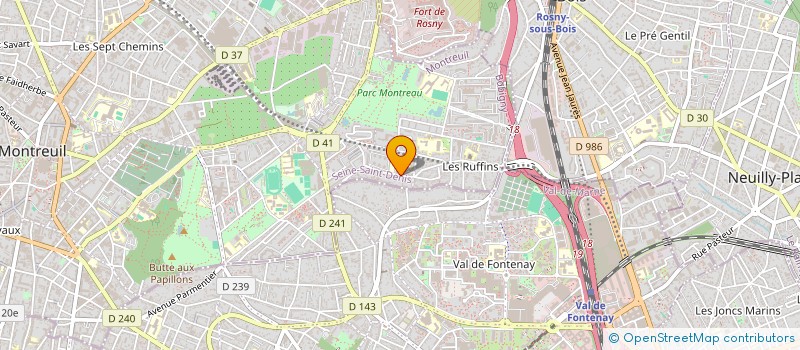 localisation de l'entreprise A. R. J. à MONTREUIL