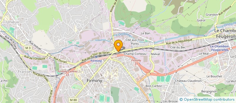 localisation de l'entreprise A S 7  FIRMINY