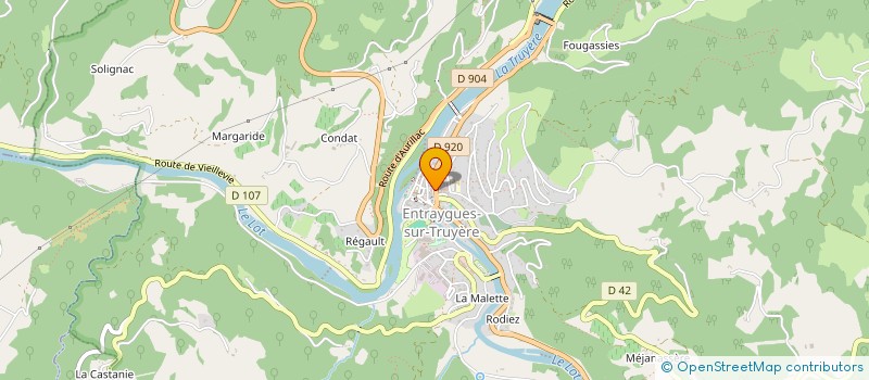 localisation de l'entreprise A.S.  ENTRAYGUES-SUR-TRUYERE