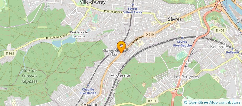 localisation de l'entreprise A.S.C. IMMOBILIER à CHAVILLE