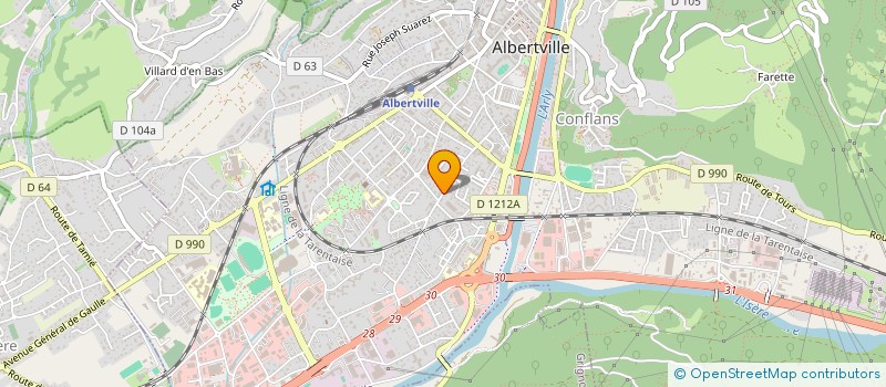 localisation de l'entreprise A.S.C.S ARTISANS SAVOYARDS CHAUFFAGE SANITAIRE  ALBERTVILLE