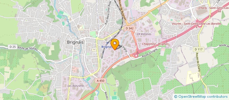 localisation de l'entreprise A.S.D.G. ARTISANS SERRURIERS DU GARON  BRIGNAIS