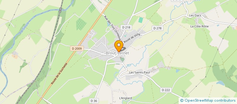 localisation de l'entreprise A.S. DU VAL DE SIOULE  BROUT-VERNET