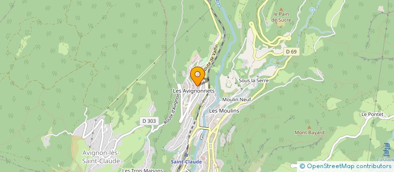 localisation de l'entreprise A.S ELAGAGE ET PASSION NATURE  SAINT-CLAUDE