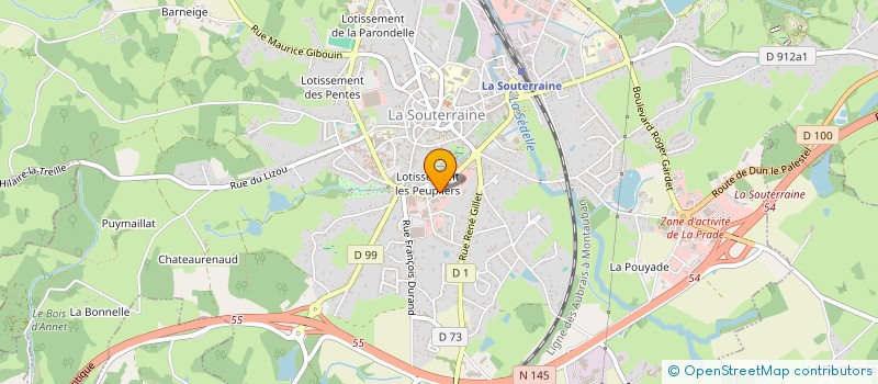 localisation de l'entreprise A.S. INVESTISSEMENT  LA SOUTERRAINE