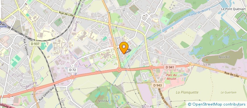 localisation de l'entreprise A.S.J.HABITAT  BEUVRY