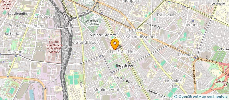 localisation de l'entreprise A S LYCEE PROFESSIONNEL JEAN LURCAT LYON 8  LYON