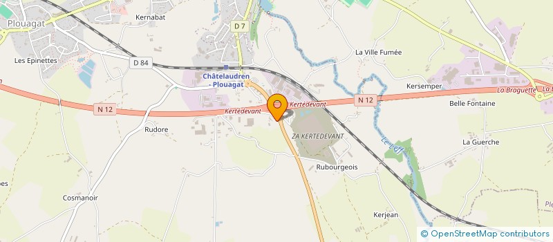 localisation de l'entreprise A.S. PLIAGE  CHATELAUDREN-PLOUAGAT