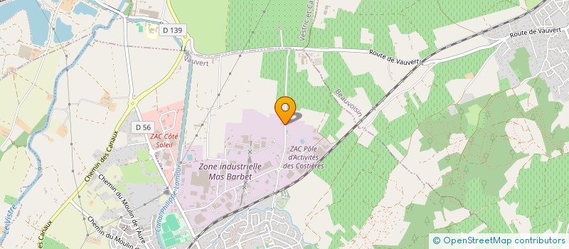 localisation de l'entreprise A.S.R.  VAUVERT