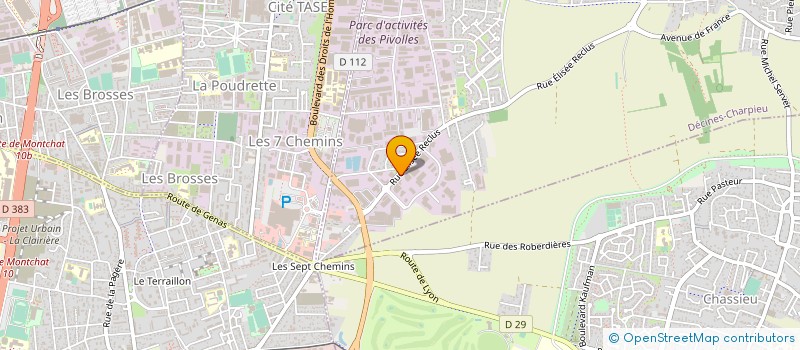 localisation de l'entreprise A.S.T. GROUPE  DECINES-CHARPIEU