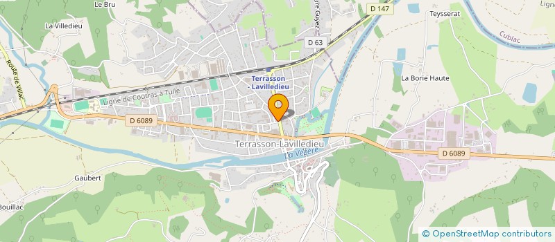 localisation de l'entreprise A.S.TAXI  TERRASSON-LAVILLEDIEU