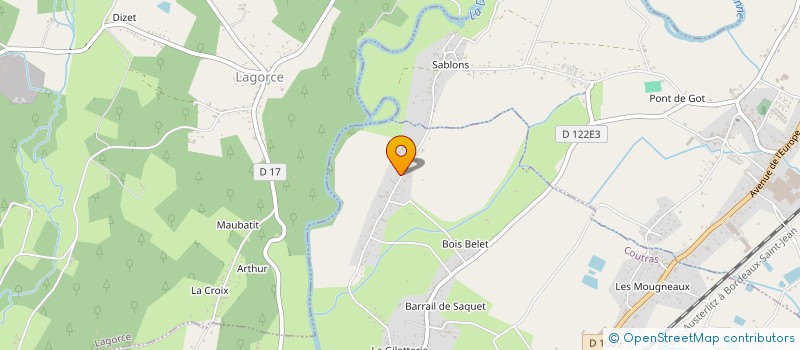 localisation de l'entreprise A.T.A.  COUTRAS