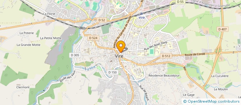 localisation de l'entreprise A.T.H.  VIRE-NORMANDIE