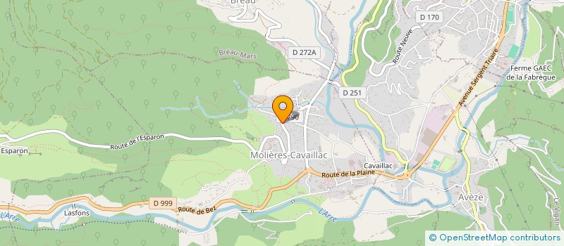 localisation de l'entreprise A&T - HOLDING  MOLIERES-CAVAILLAC