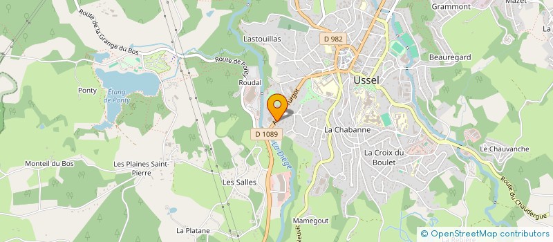 localisation de l'entreprise A.T IMMOBILIER à USSEL