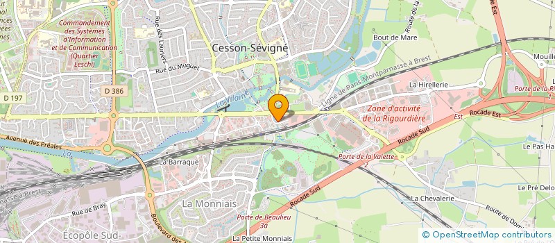 localisation de l'entreprise A.T.J. BERNET AUTO & EVANNO  CESSON-SEVIGNE