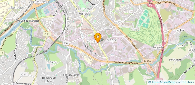 localisation de l'entreprise A.T.L. à LIMOGES