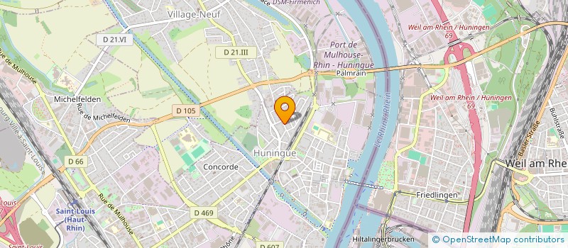 localisation de l'entreprise A.T.M.  HUNINGUE