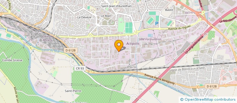 localisation de l'entreprise A.T.M.S. (ATELIER TRANSFORM METAUX SOUD)  BEZIERS