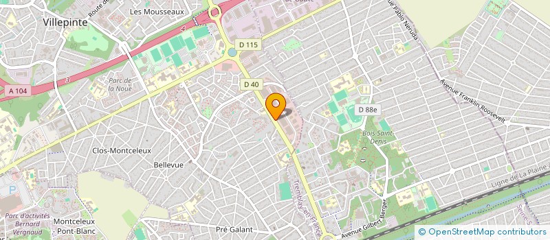 localisation de l'entreprise A.T.P. à VILLEPINTE