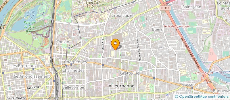 localisation de l'entreprise A T S ROIRON à VILLEURBANNE