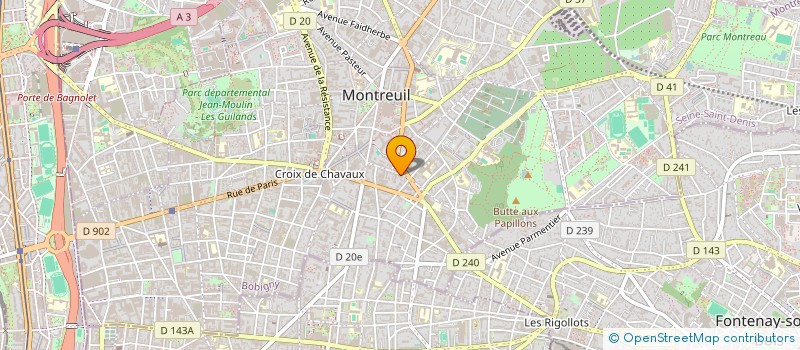 localisation de l'entreprise A.T STUDIO  MONTREUIL