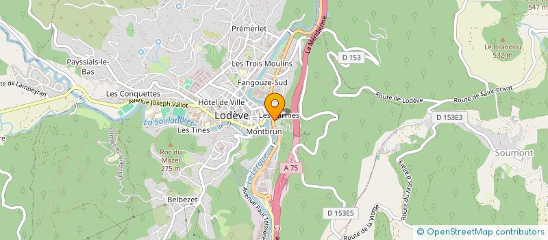 localisation de l'entreprise A TRAVERS CHAMPS à LODEVE