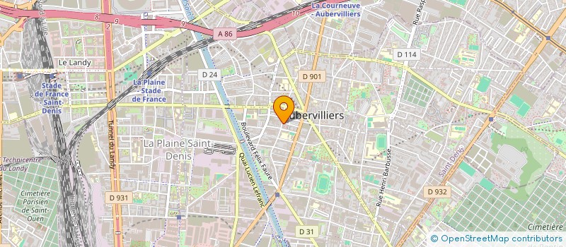 localisation de l'entreprise A.V.F. AUTO-MOTO à AUBERVILLIERS