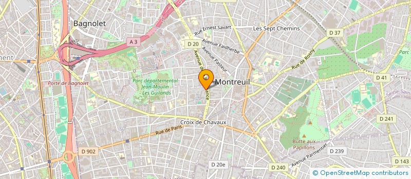 localisation de l'entreprise A.V. INVEST  MONTREUIL