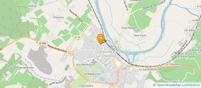 localisation de l'entreprise A.V.J.E. MECATOLE à CHATEAUNEUF-SUR-CHARENTE