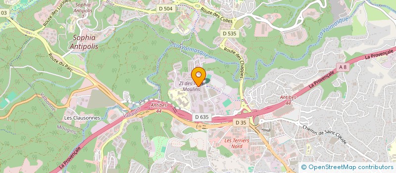 localisation de l'entreprise A V S à ANTIBES