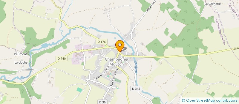 localisation de l'entreprise A VOTRE SERVICE EN CHARENTE A CHAMPAGNE MOUTON à CHAMPAGNE-MOUTON