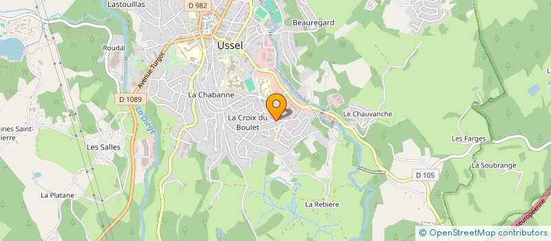localisation de l'entreprise A & Y à USSEL