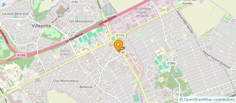 localisation de l'entreprise A.Y.S.N à VILLEPINTE