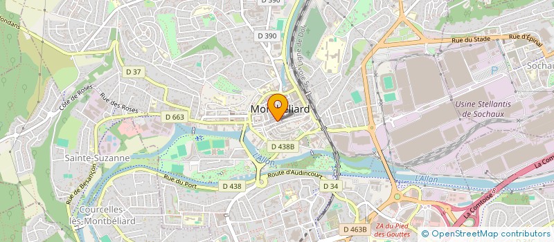 localisation de l'entreprise A.Z.COM à MONTBELIARD