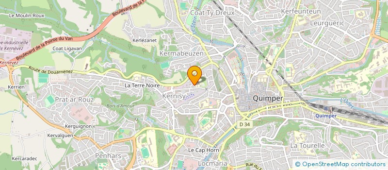 localisation de l'entreprise A...Z COUVERTURE  QUIMPER