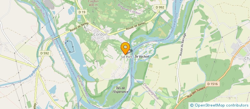 localisation de l'entreprise A.Z.E.N. à BREGNIER-CORDON