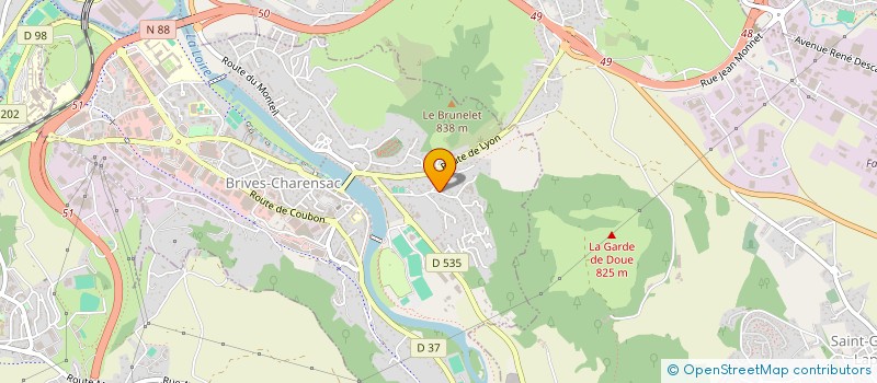 localisation de l'entreprise A2 LASER 2  BRIVES-CHARENSAC