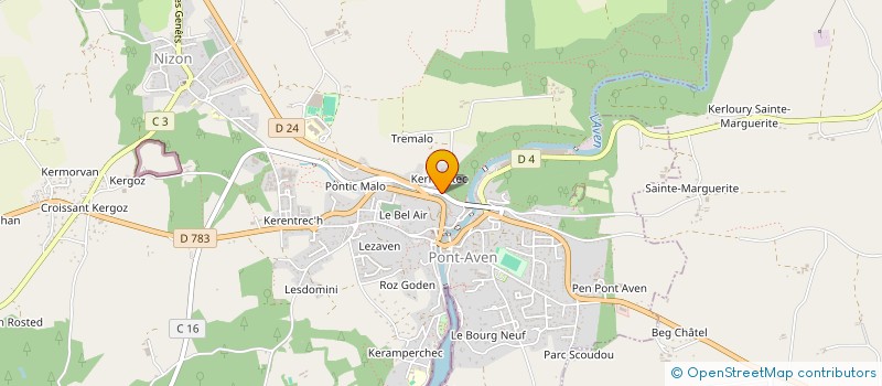 localisation de l'entreprise A2B  PONT-AVEN